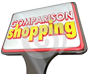 Comparison Shopping Store Sign Customer Advertising Best Price Q