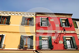 A comparison of two houses in Burano Venice area Italy