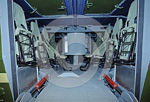 Compartment of an armored personnel carrier for soldiers photo