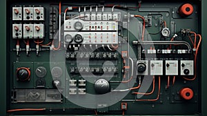 Compartment of electrical equipment in a complete transformer substation. Neural network AI generated