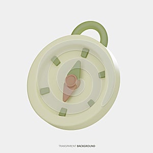 Compass 3D Icon Illustration Rendering Transparent Background