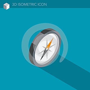 Compass 3D isometric web icon