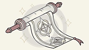 Compass on Ancient Map Scroll, vector design Generative AI