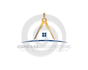 Compass architecture house with windows as initial letter A