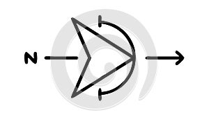 Compass Arrow Direction Icon, Navigation Guidance, vector design Generative AI