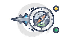 Compass Arrow Directional Pointer Icon, vector design Generative AI