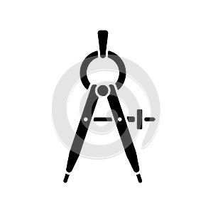 Compass black glyph icon