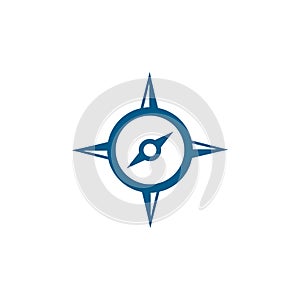 Compass Blue Icon On White Background. Blue Flat Style Vector Illustration