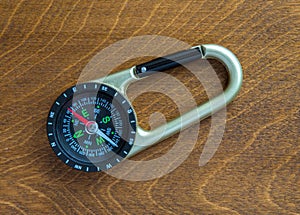 Compass and carabiner