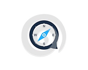 Compass Chat Icon Logo Design Element