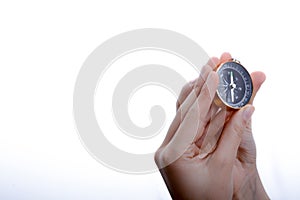 compass in child's hand