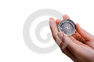 compass in child's hand