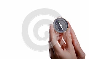 Compass in child's hand