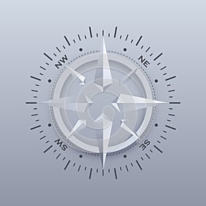 Compass 3d abstract crystals background