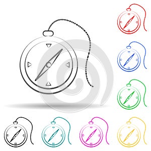 Compass desert multi color set icon. Simple thin line, outline vector of desert icons for ui and ux, website or mobile application