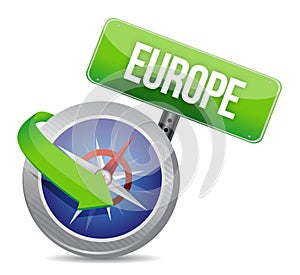 Compass directed to europe