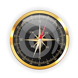 Compass direction icon for web design isolated on white background. Vector Illustration