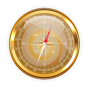 Compass direction icon for web design isolated on white background. Vector Illustration