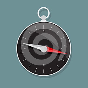 Compass direction icon for web design isolated on white background. Vector Illustration