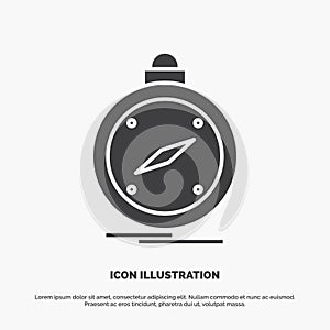 compass, direction, navigation, gps, location Icon. glyph vector gray symbol for UI and UX, website or mobile application