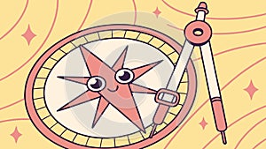 Compass with Divider Tool Vector, Navigation and Measurement, vector design Generative AI