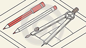 Compass and Drafting Tools Vector Illustration, vector design Generative AI