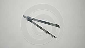 Compass draw on white background urface