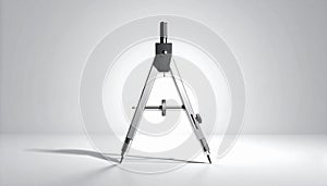 Compass Drawing Tool Silhouette on Grey. Science concept. Generated Image