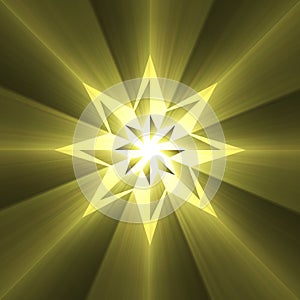 Compass eight point star light flare
