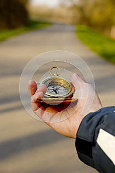 Compass in hand