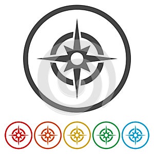 Compass icon, Compass icon eps10, Compass icon vector