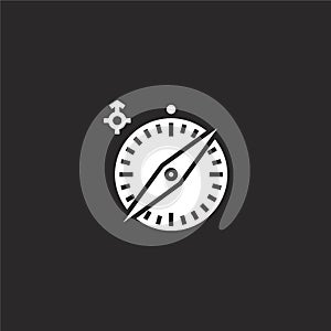 compass icon. Filled compass icon for website design and mobile, app development. compass icon from filled travel tools collection