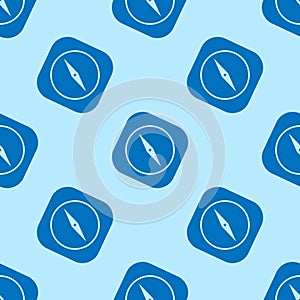 Compass icon flat design seamless pattern. Vector illustration