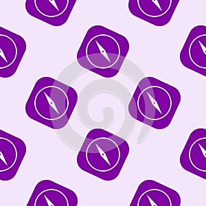 Compass icon flat design seamless pattern. Vector illustration