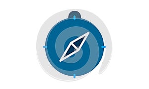 Compass icon flat style graphical symbol.