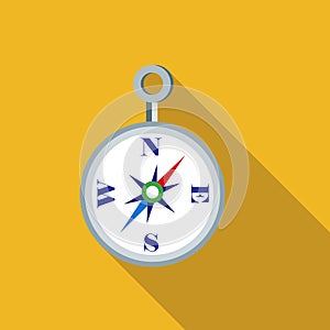 Compass icon, flat style