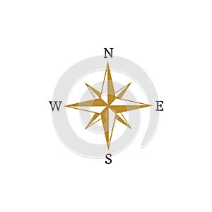 Compass icon logo design template illustration