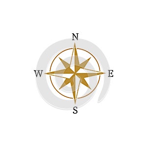 Compass icon logo design template illustration