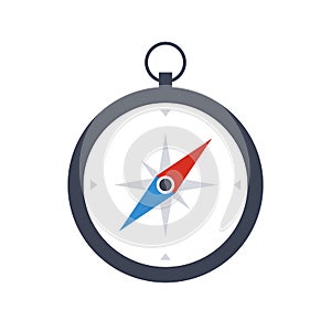 Compass icon, modern minimal flat design style, vector illustration