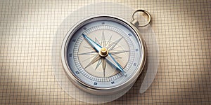 Compass icon on paper background photo