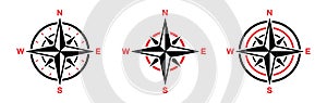 Compass icon set. Wind rose icon, Vector illustration