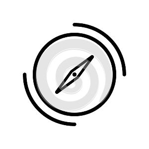 Compass Icon Vector. Simple flat symbol. Perfect Black pictogram illustration on white background