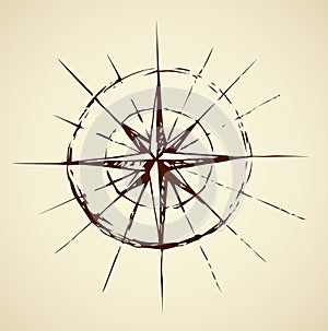 Compass Icon. Vector sketch