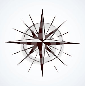 Compass Icon. Vector sketch