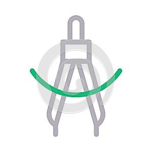 Compass vector color line icon