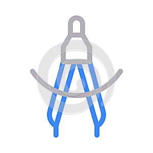 Compass vector color line icon