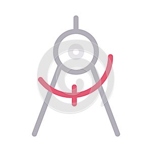 Compass vector color line icon