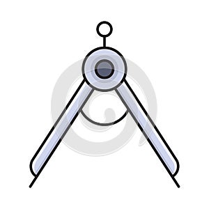 Compass vector flat color icon