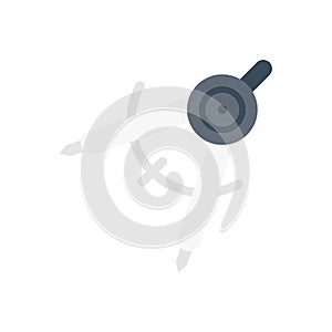 Compass vector flat color icon