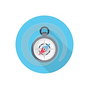 Compass vector flat color icon